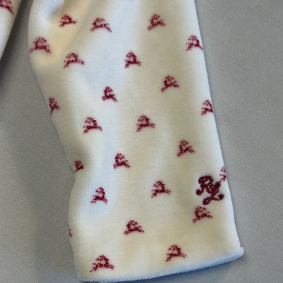 Ralph Lauren - Cream Long sleeve Velour Dress with Red Accents - Picture 3 of 6